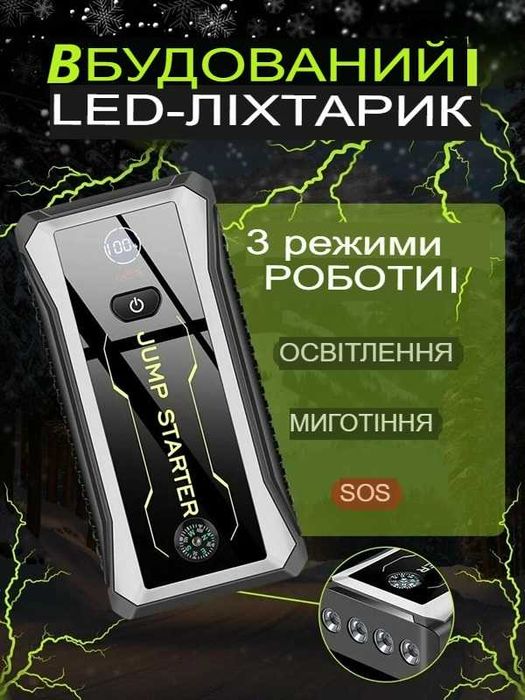 Пусковий пристрій Бустер SAST JS-28000mAh,піковий 800A,пусковий 400A
