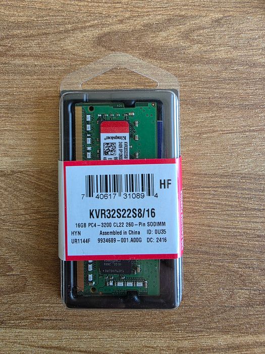 DDR4 16GB PC4-3200 Memória RAM Kingston para portátil - NOVAS