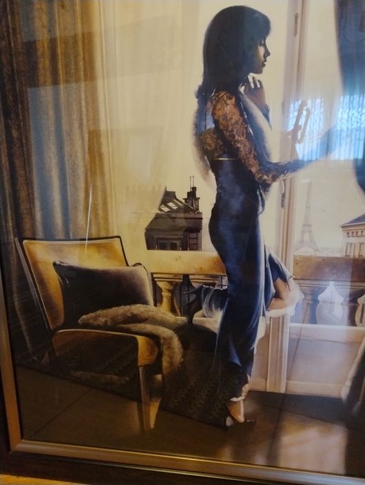 Obraz kobiety w Paryżu stan bardzo dobry