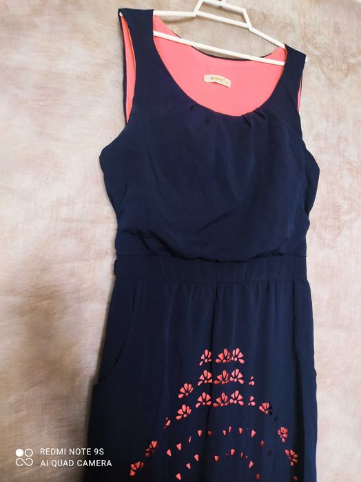 Плаття темно синє максі з кишенями