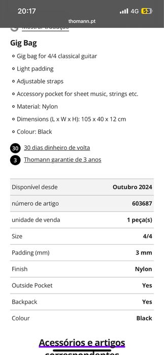 Vendo capa de guitarra acústica