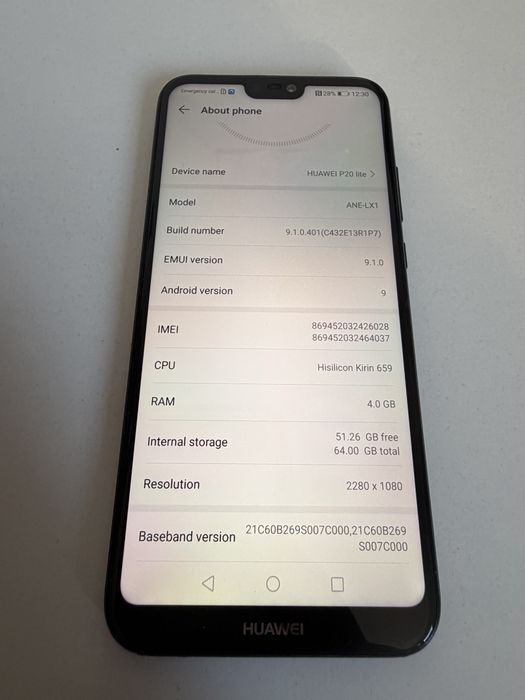 Huawei P20 lite Black Idealny