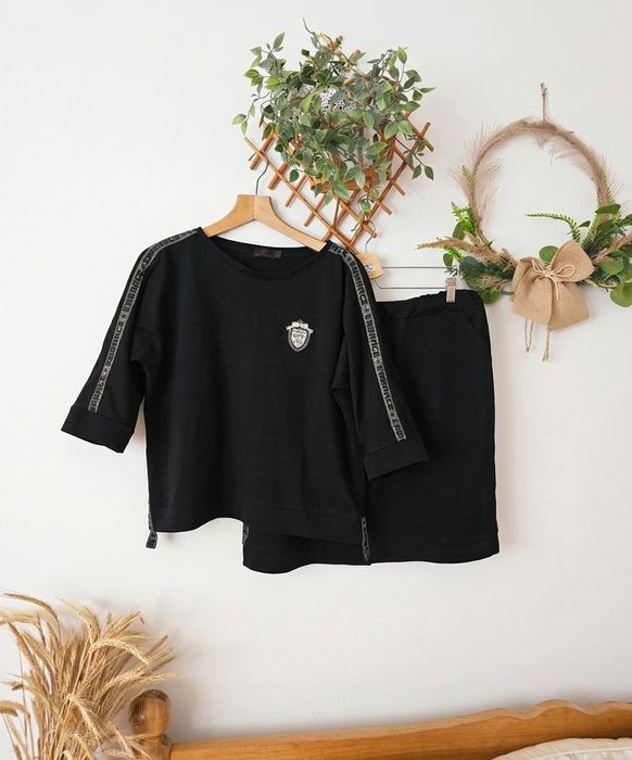Komplet dresowy czarna spódnica i bluza L XL bacardo