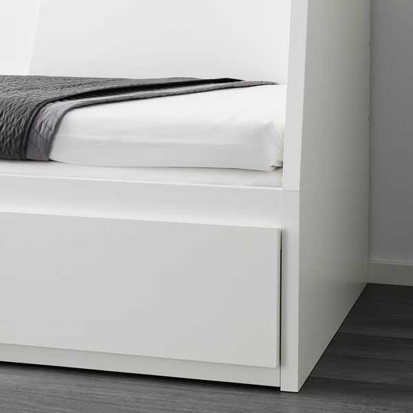 FLEKKE IKEA Cama indiv/dupla c/2 gav/2 colchões, branco/Åfjäll firmeza média, 80x200 cm