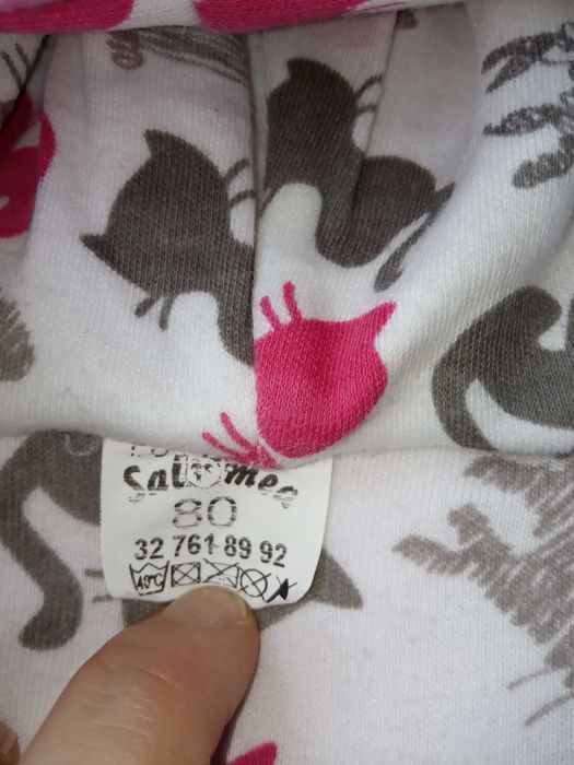 Bluzy dziewczęce, ciepłe, z weluru, 'pluszowego' polaru,r.74/80 Zestaw