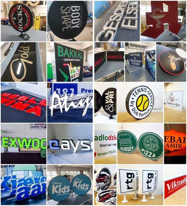 Kaseton reklamowy Litery 3D LED producent reklam Baner Logo Szyld