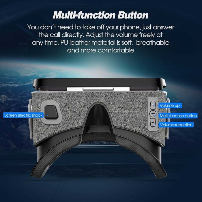 Gogle VR 3D z słuchawkami – regulacja IPD i ogniskowej 807