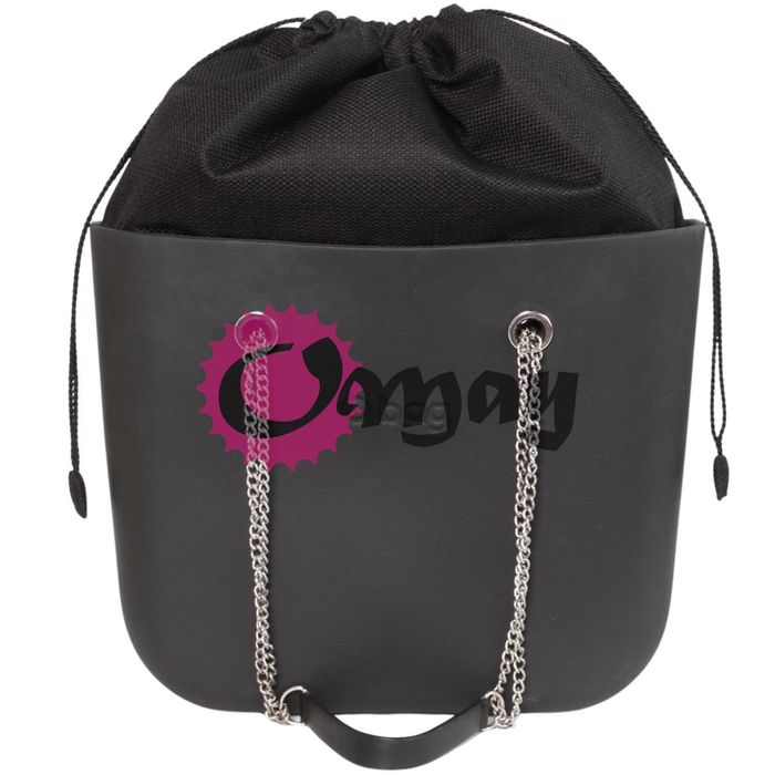 Czarny organizer do OBAG STANDARD worek struktura 2 kieszenie OMAY