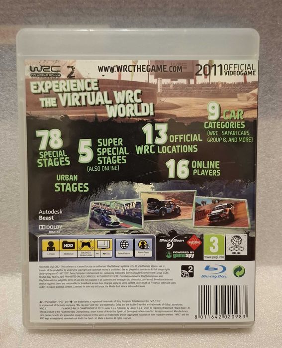 WRC 2 FIA World Rally Championship PS3
