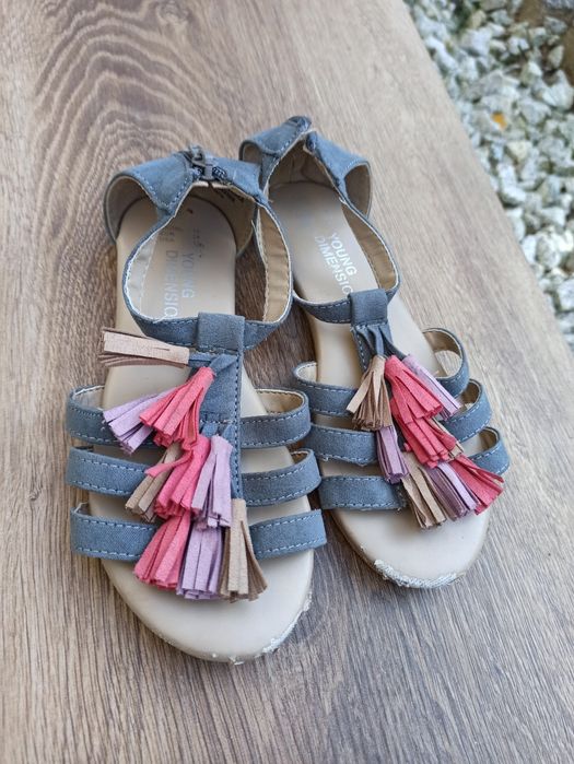 Sandały szare Boho 28