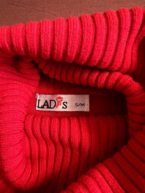 Czerwony sweter golf - rozm. S