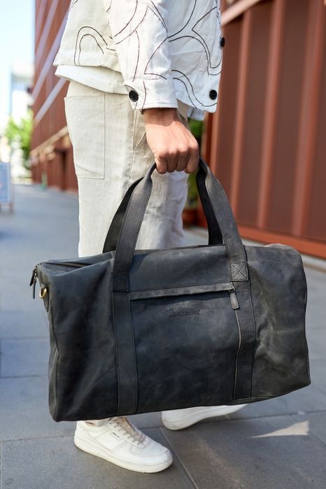 Torba podróżna skórzana weekendowa ekskluzywna skóra nubuk Beltimore