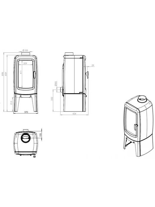 Чавунна піч Nordflam KATANIA 6 кВт АКЦІЯ!