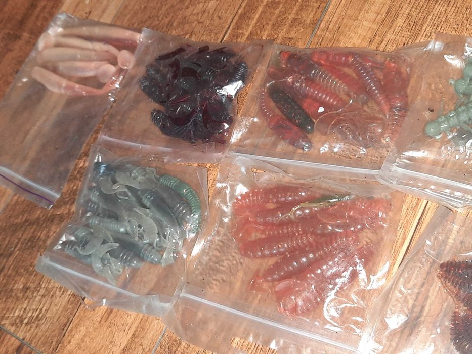 Рыболовные приманки силикон. Много. Цена за все.