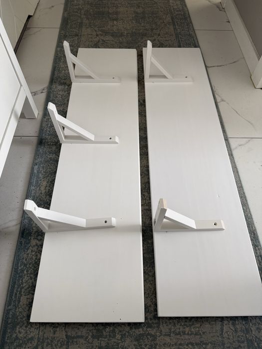 2x Półka ścienna IKEA TRANHULT / SANDSHULT biała z uchwytami  - 100 zl