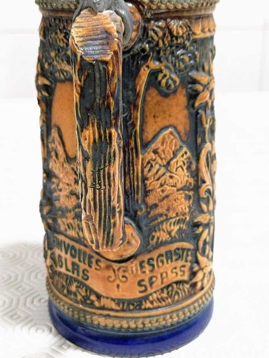 Caneco alemão de cerveja 50cl Gerz em grés e estanho