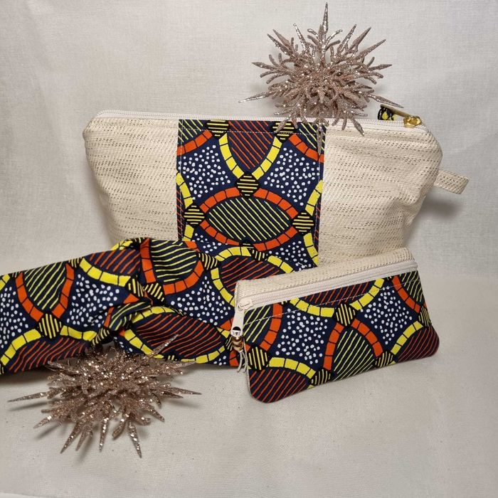 Fitas Cabelo Porta Moeda Necessaire Mini Pochete  C/ Tecido Africano