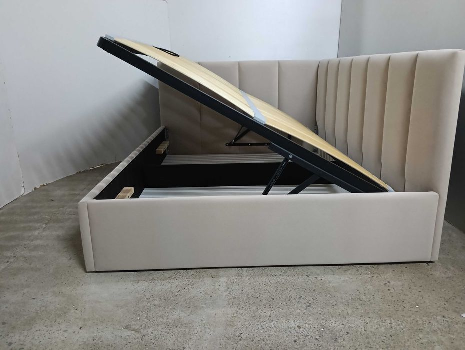 PROMOCJA ŁóżkoTapicerowane Młodzieżowe Narożne StelażMetalowyPojemnik