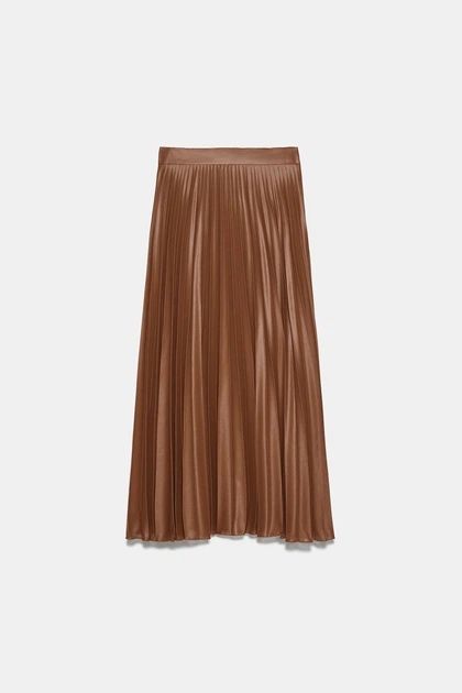 Юбка плисе Zara карамель