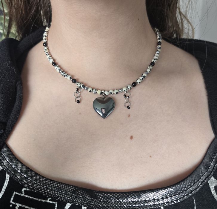 Naszyjnik z kamieni naturalnych amulet serce