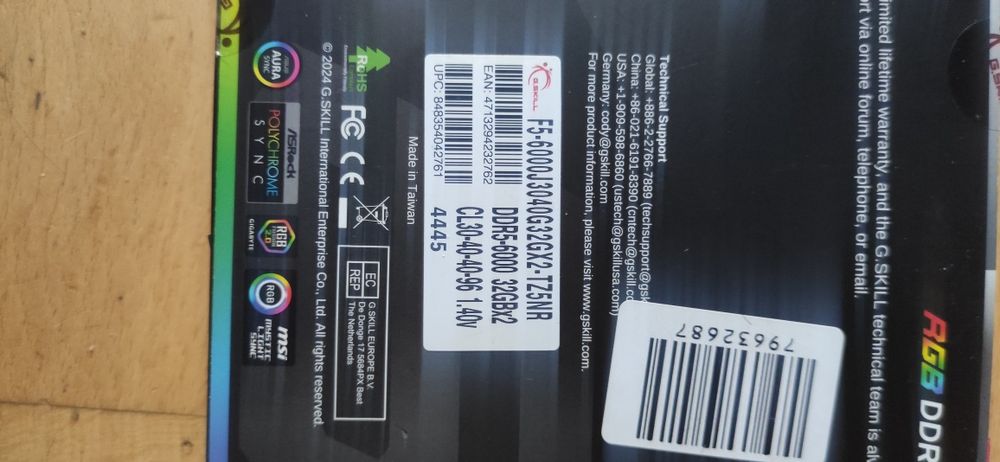 Оперативная память ddr5 G.Skil 64GB/2*32