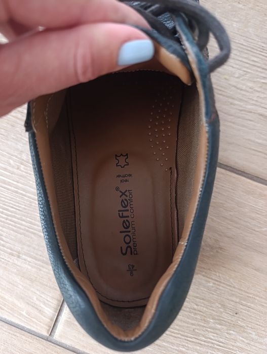 Добротні шкіряні чоловічі туфлі soleflex  розмір 43