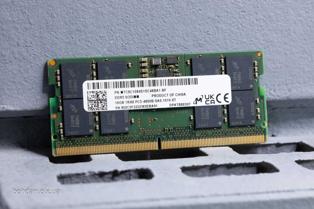 Micron 16GB DDR5-4800 SODIMM (MTC8C1084S1SC48BA1)