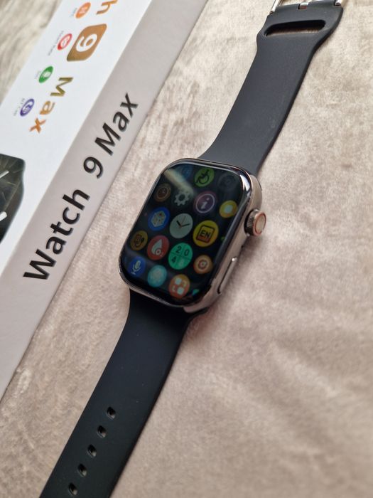 Zegarek 9 max czarny, watch nowy, ekran amoled, pełny komplet