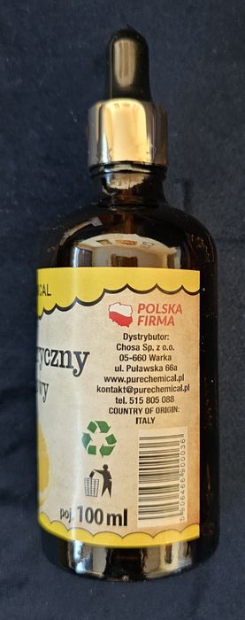 Olejek eteryczny cytrynowy bez dodatków 100ml