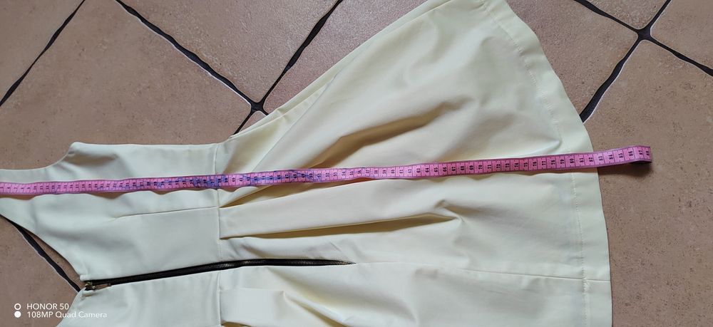 Sukienka żółta na wesele przyjęcie elegancka wizytowa