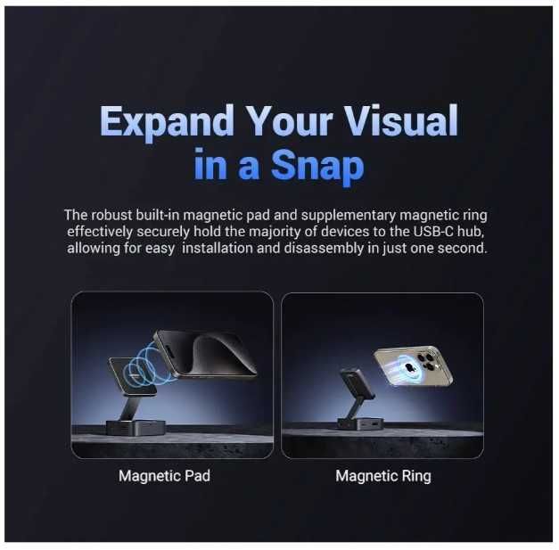 Док-станція  UGREEN 4 in 1  CM801 HDMI 4K 60Hz PD-100W HUB