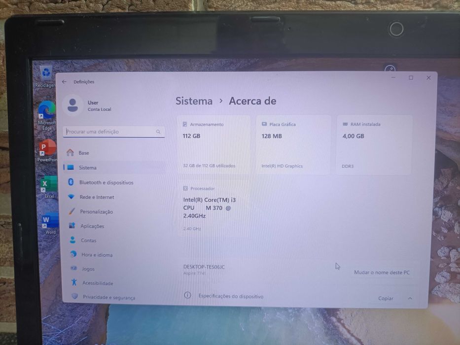 Acer Aspire 7741 core i3 RAM 4gb SSD 128gb 17 polegadas