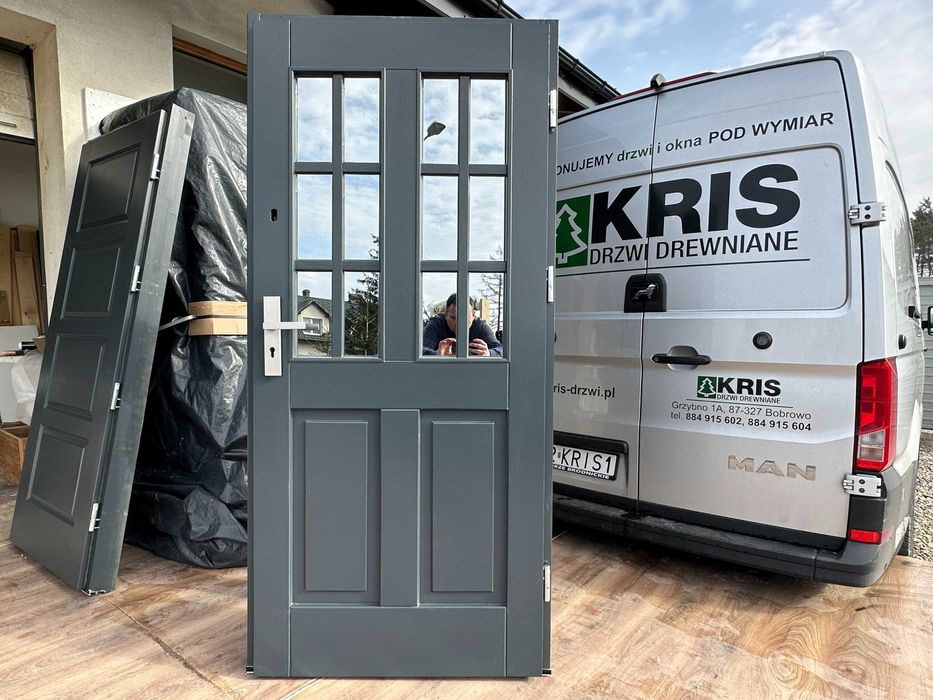Drzwi zewnętrzne drewniane Na wymiar nietypowe Montaż cała Polska