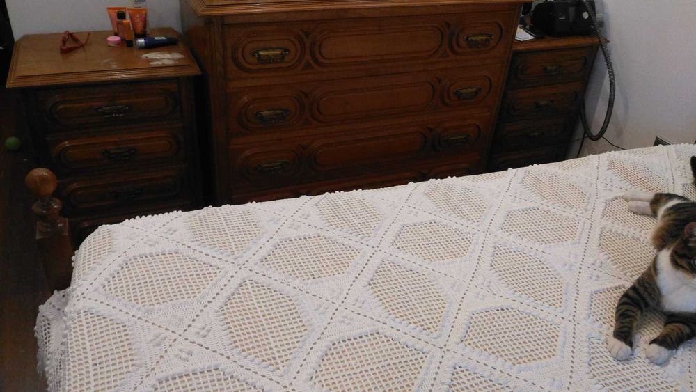 Colcha Branca em crochet