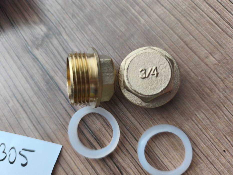 mosiężne korki zaślepki do instalacji wodnych grzewczych 3/4 cala