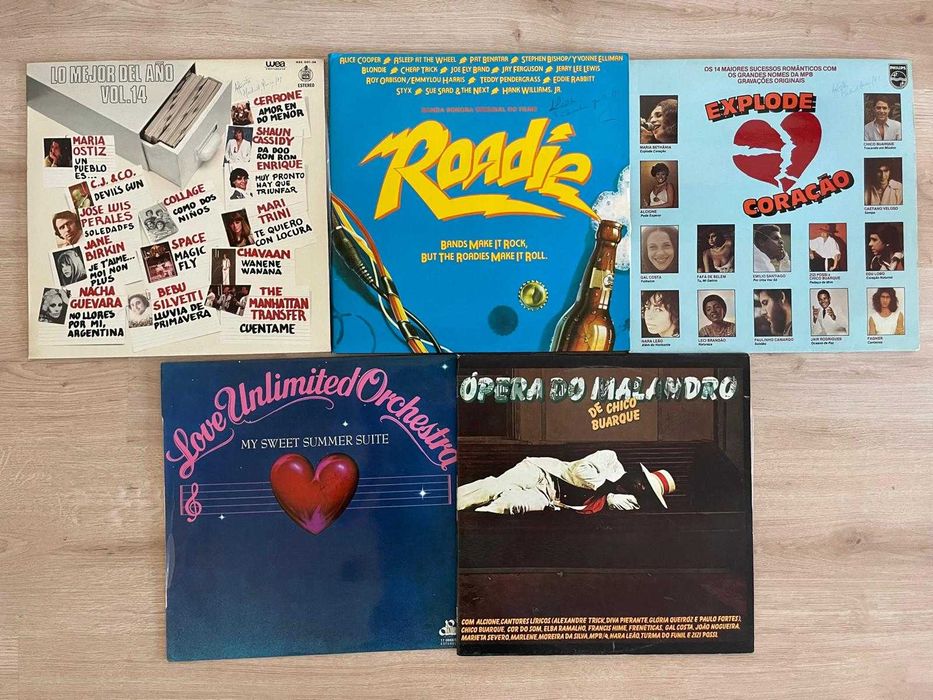 Lote de discos de vinil LP anos 70 / 80 - Brotherhood of Man, Dona Summer, Fausto Papetti, Kim Wilde, Kim Carnes, Vicky Landers, etc