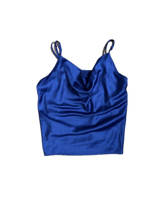 Синя атласна майка