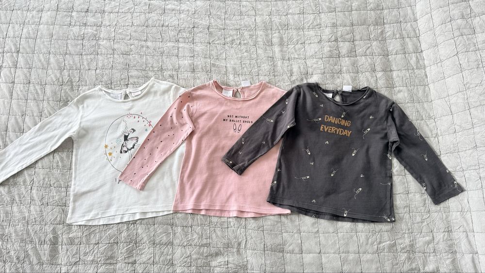 Футболки з довгим рукавом ZARA для дівчинки 2/3 роки