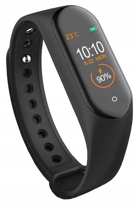 Pasek QIKtech do Xiaomi Mi Band 4/5/6/7 CZARNY opaska zamienna