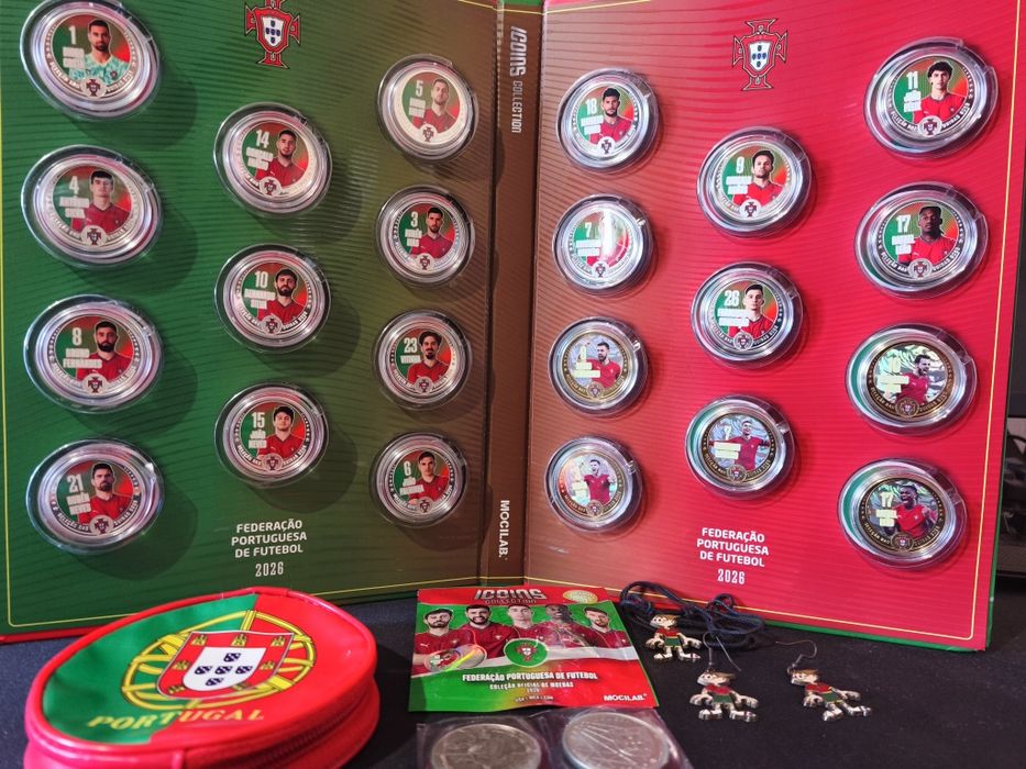 Icoins Collection  COMPLETA + Brincos e colar KINAS EURO 2004  + Escudos-Preço muito abaixo do mercado!