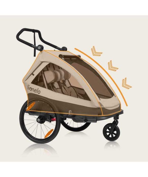 Przyczepka rowerowa dla dzieci 2w1 wózek spacerowy składana lionelo