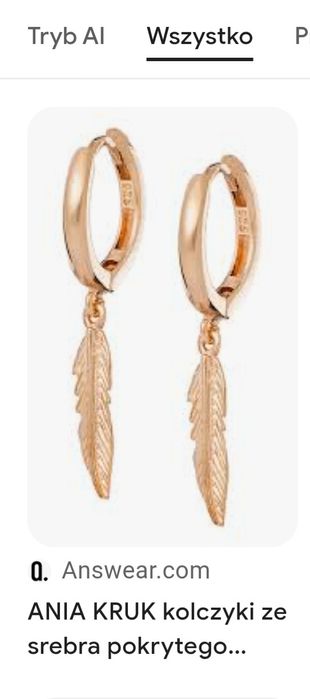 Ania Kruk kolczyki bogo piórka pozłacane