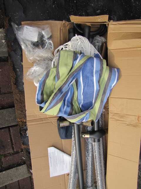 Hamak ogrodowy ze stojakiem metalowym dwuosobowy Vivere nowy