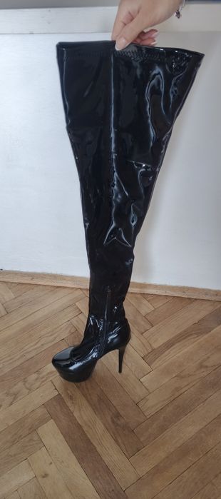 Nowe 38 / 39 Mega Sexy Długie kozaki 16cm szpilka