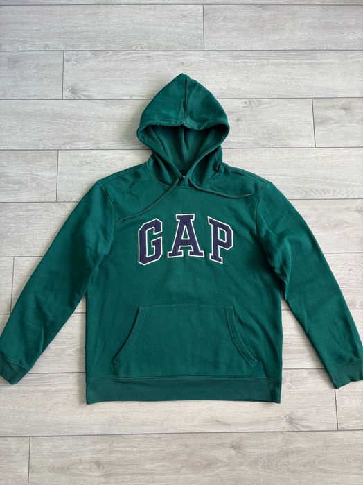 Чоловіча Кофта Худі Геп GAP Classic Arch Logo Fleece Pullover Hoodie Size М Розмір Джемпер Пуловер Светр Кенгурушка Батнік Пайта Толстовка Оригінал