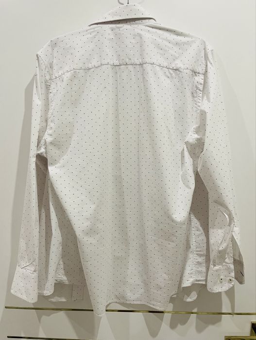 Koszula elegancka biała we wzorek slim fit 188-194 k. 43/44 XL