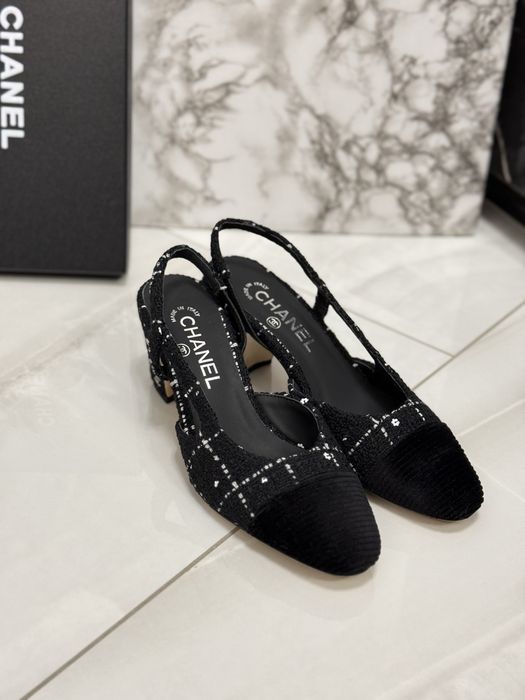 Czółenka Chanel Slingback Tweed