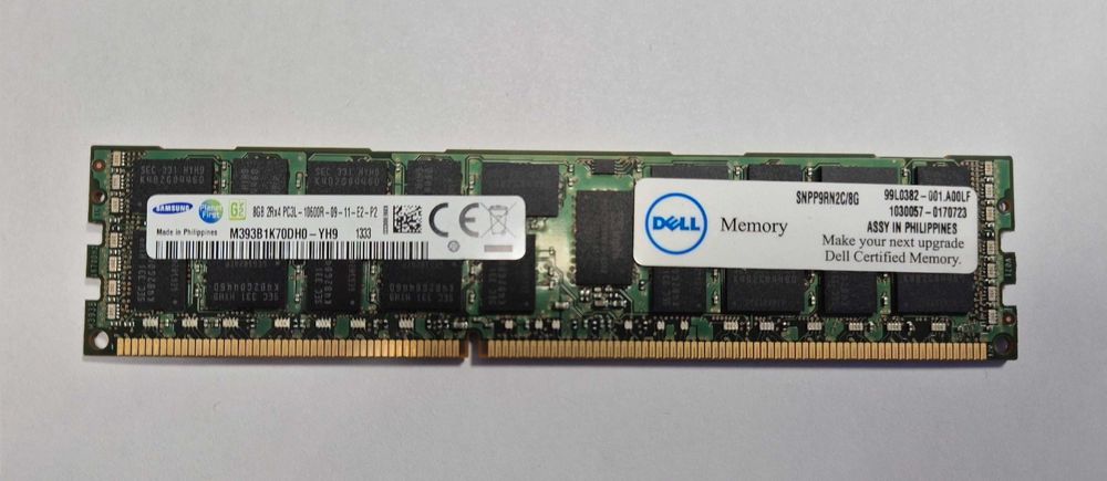 Pamięć RAM 8GB Samsung DDR3 PC3L-10600R ECC M393B1K70DH0-YH9 DELL