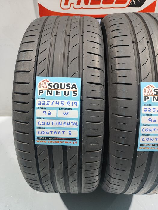 2 pneus semi novos 225-45R19 Continental - Oferta dos portes