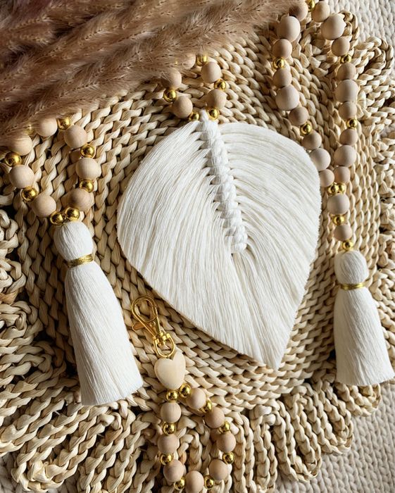 Upinacz do zasłon chwost łańcuch makrama wnętrze